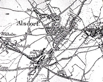 Karte Alsdorf ca. 1870